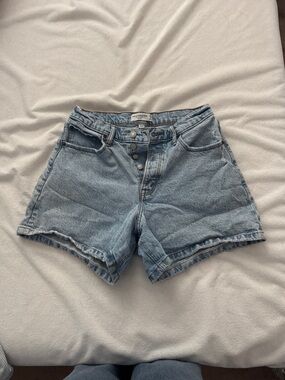 Abercrombie & Fitch Light Curve Love High Rise Dad Button-Front Shorts